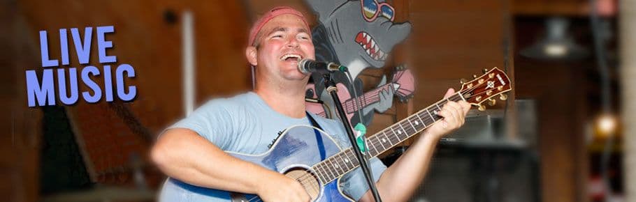 Live music on the Sharky's deck at sunset